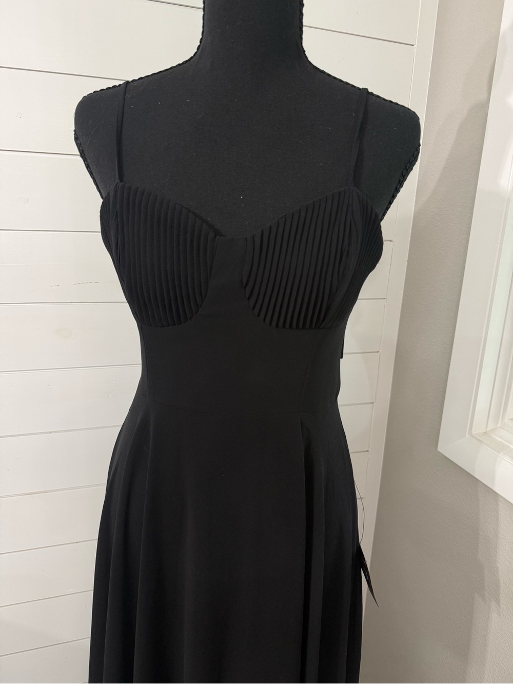 Lulus Cause For Commotion Black Maxi Dress Small Pleated Bustier Formal NWT - Picture 6 of 13